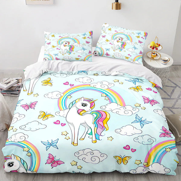 Rainbow Unicorn Bed Set